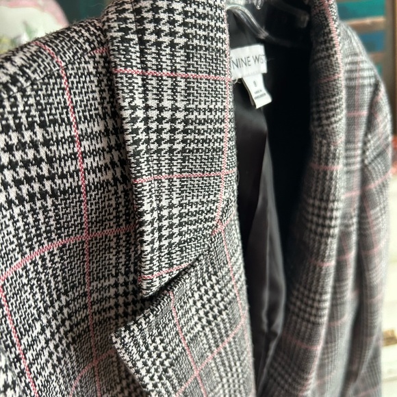 Nine West Black and White Checkered Blazer 8 - Picture 11 of 16